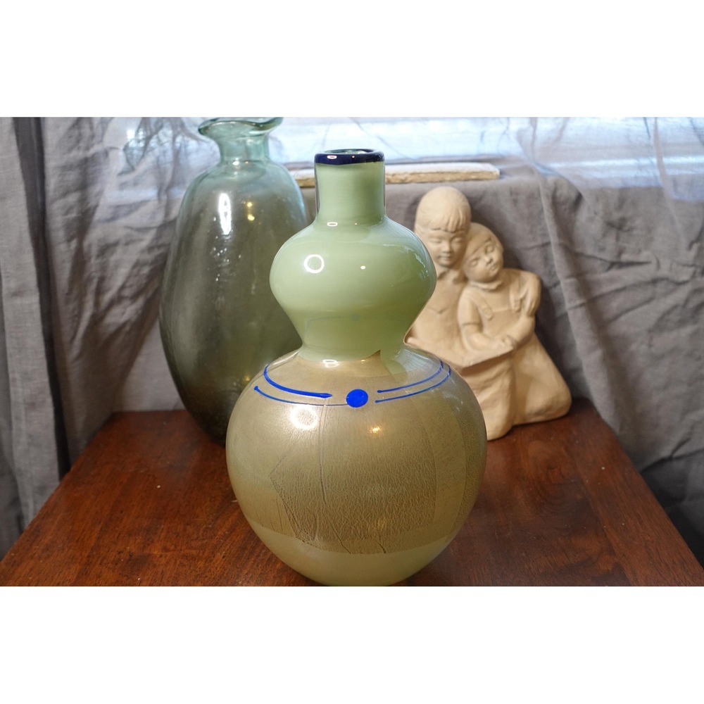 Vintage Richard Jones Large‎ gourd like shape hand blown art glass vase